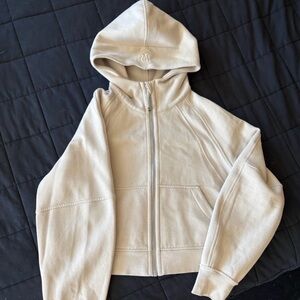 Lululemon Oversize Full Zip Cropped Scuba Hoodie XS/S Mojave Tan Excellent!!